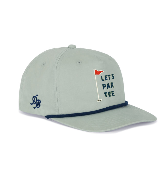 Let’s Par Tee Rope Hat – funny golf pun dad hat, 5-panel snapback rope hat with embroidered design, comfortable and gift-ready
